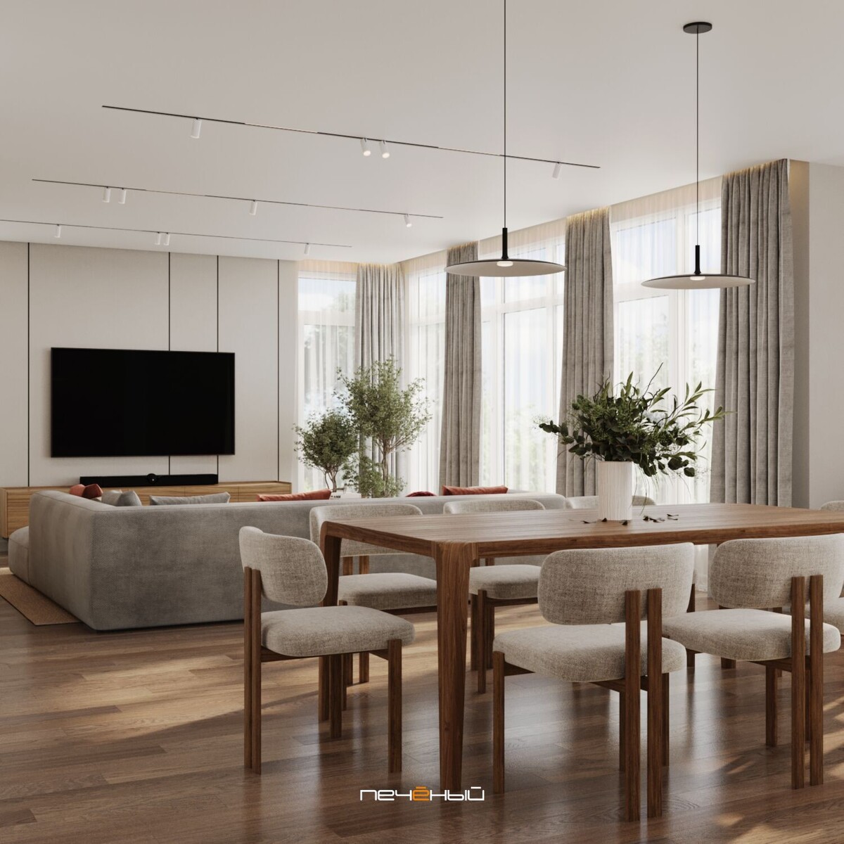 Дизайн кухни-гостиной