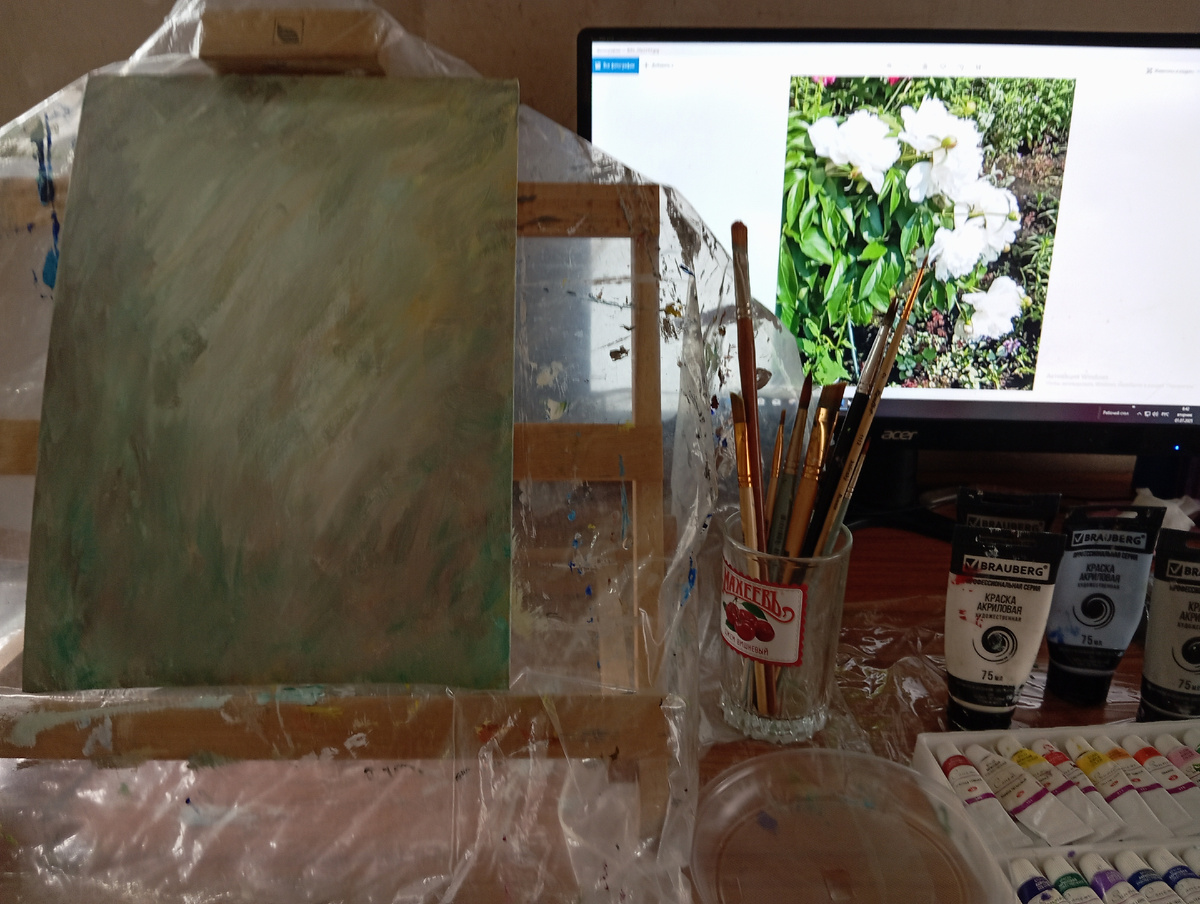 Так рождаются мои картины. Акрил, холст на картоне 25х35