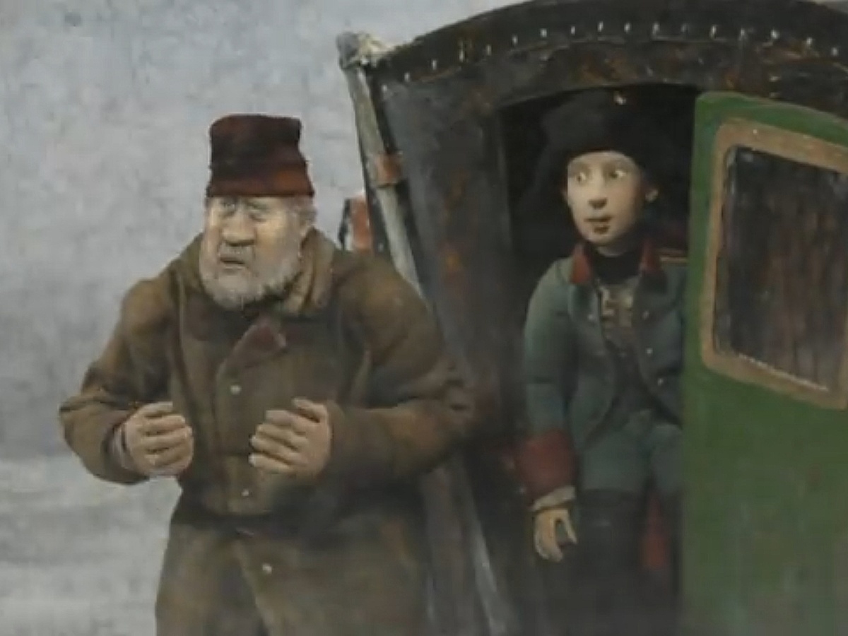 Пётр Гринёв и Савеллич (кадр из мультфильма)