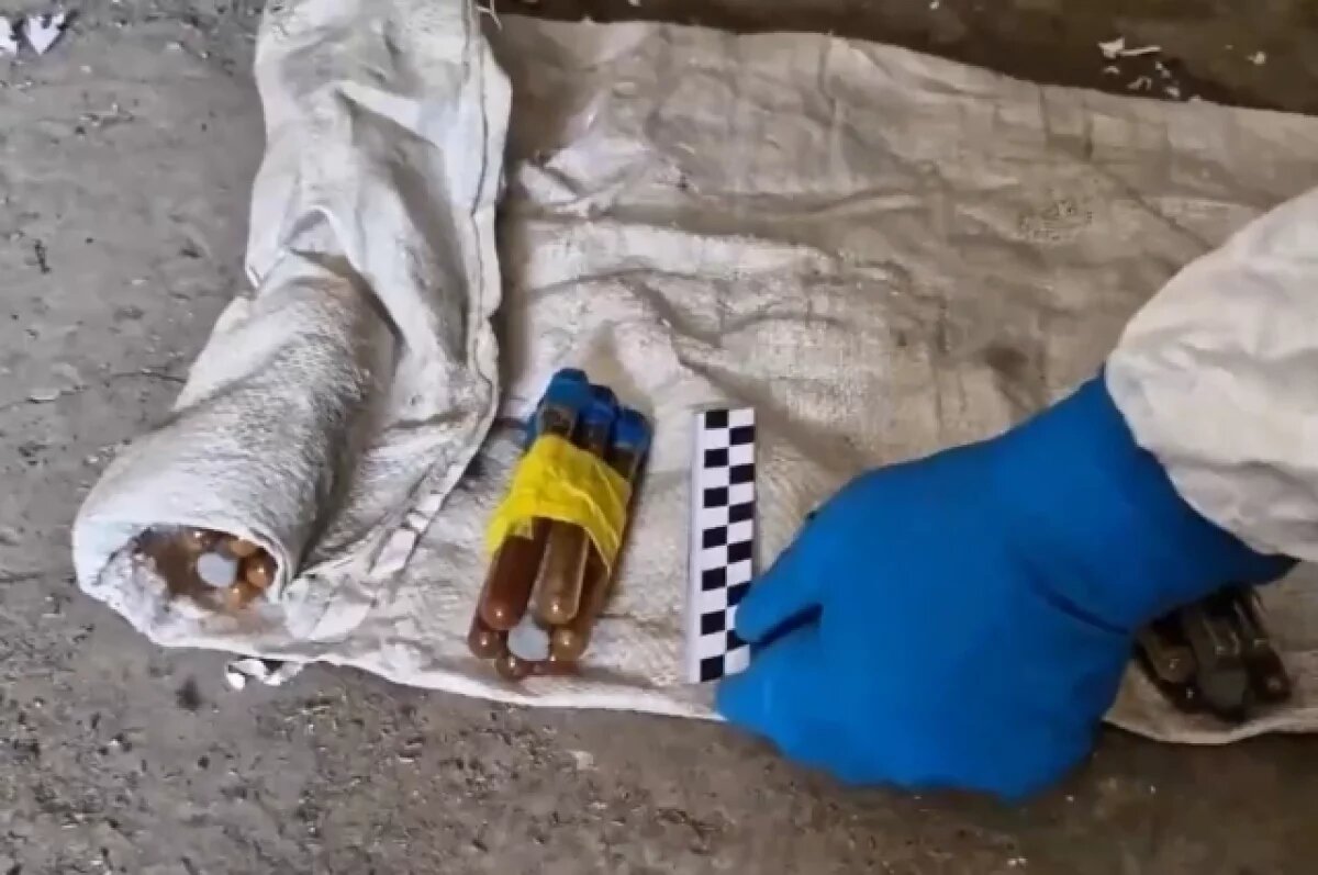    ФСБ показала кадры обнаружения схрона ВСУ с хлорпикрином в ДНР