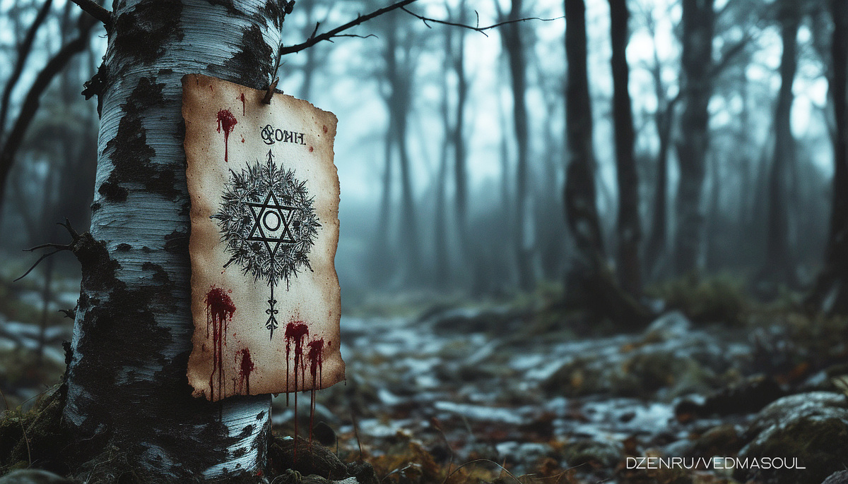 Авторское изображение @vedmasoul. Cгенерировано ИИ. Долговая грамота, порча, сглаз
