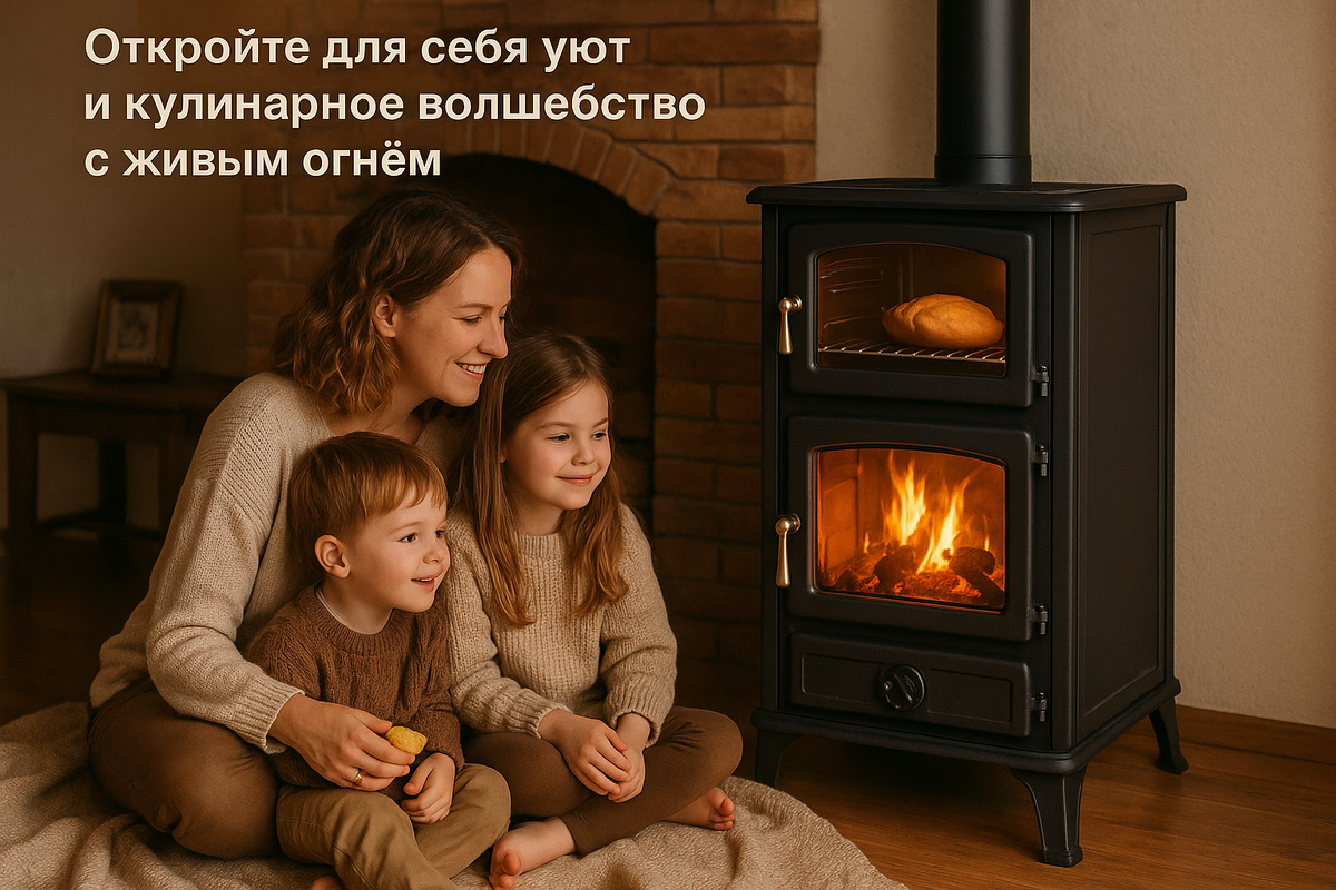    Печь-камин La Nordica Romantica 3,5: откройте для себя уют и кулинарное волшебство с живым огнем Kamin