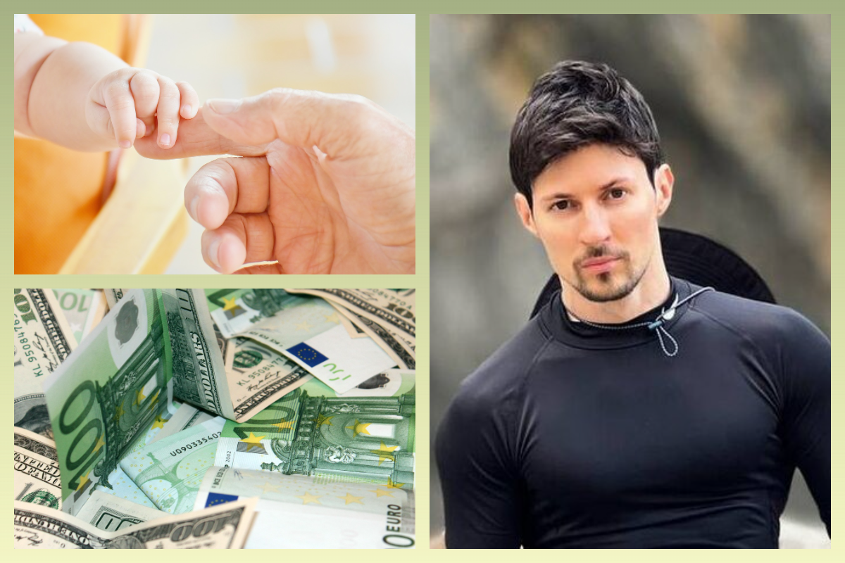 Павел Дуров/Telegram, деньги. ребенок/pixabay.com