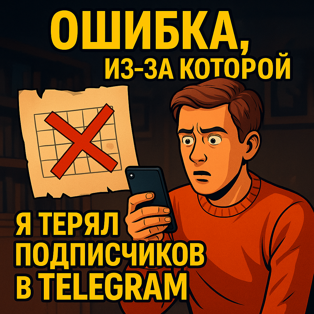 Telegram, ошибки продвижения, потеря подписчиков, регулярность публикаций, иллюстрация, контент-план, визуал для статьи, обложка для Яндекс Дзен, пост для Телеграм, digital art Telegram.