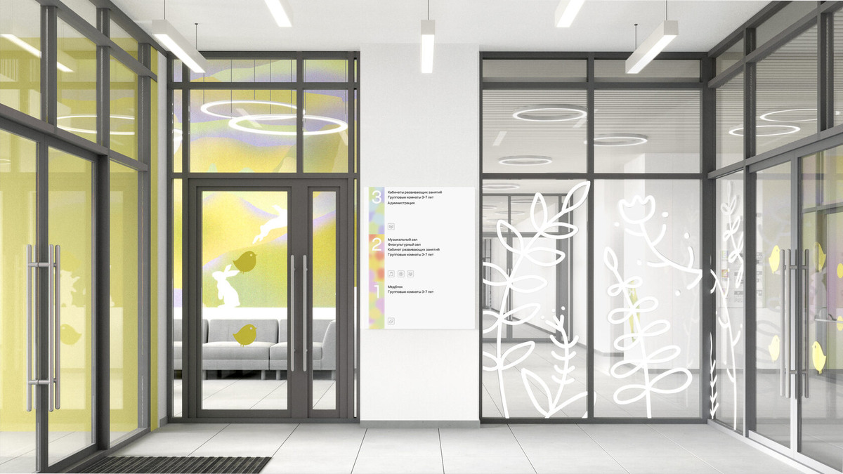 Визуализация тамбура ДОО. Вид поэтажного списка