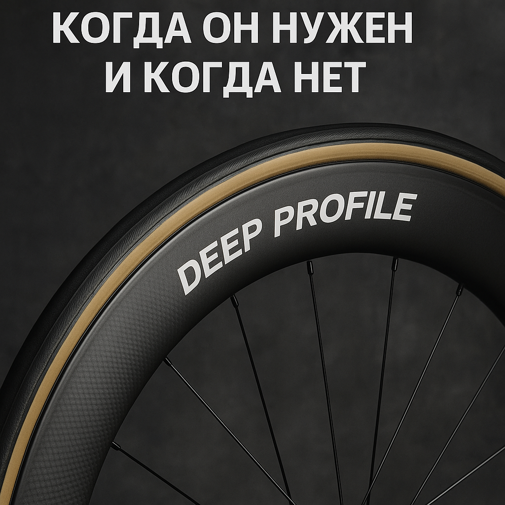 🚴‍♂️ Когда ставить 60–80 мм
💨 Где вы теряете скорость
🌬️ Как ветер влияет на управление
📊 До 30 Вт экономии или +400 г в гору?