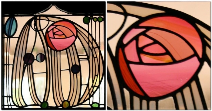 Фрагмент витража Чарльза Макинтоша. 