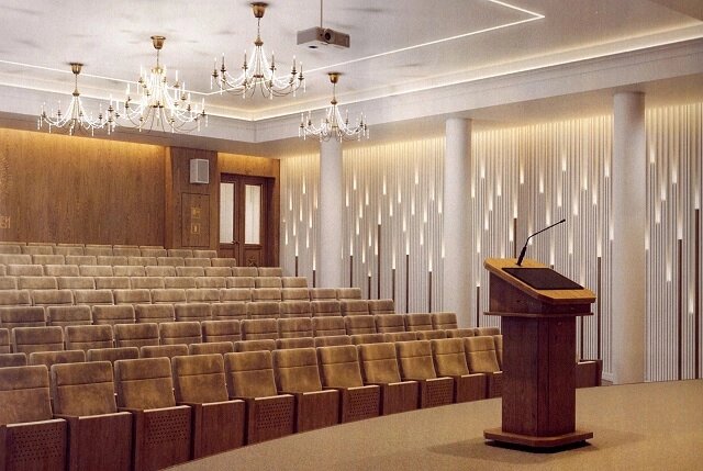    Рендер обновленного конференц-зала Фото: пресс-служба компании «Атомстройкомплекс»