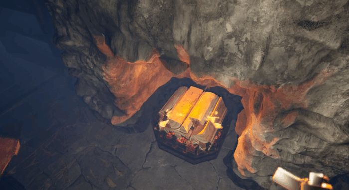 Gif картинка "Горит камин на заброшенной ферме"