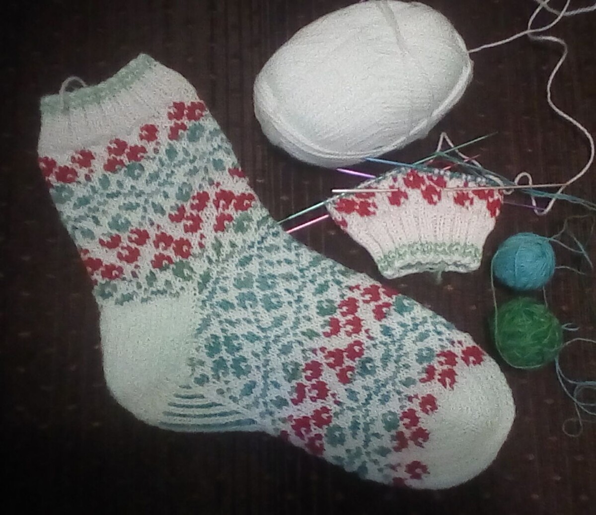 Процесс вязания 