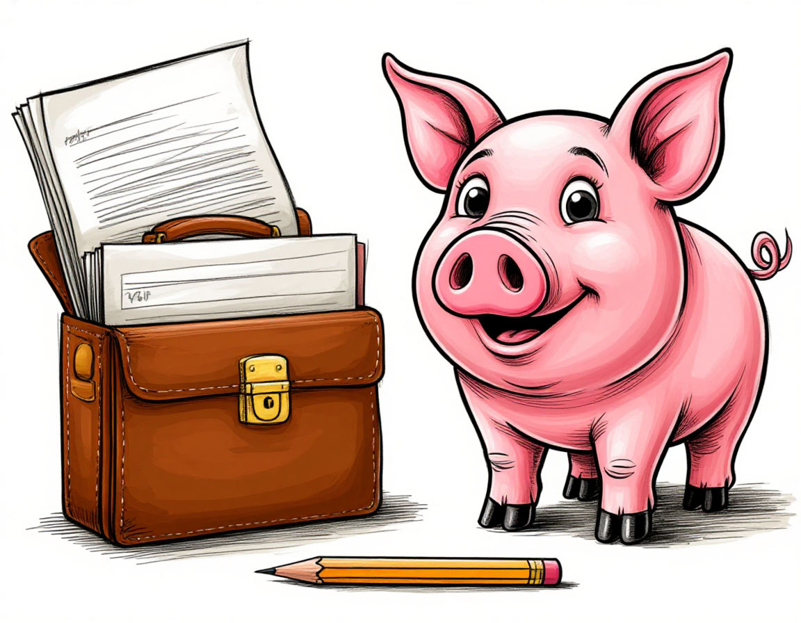 Копилка и портфель. Сгенерированно ИИ.