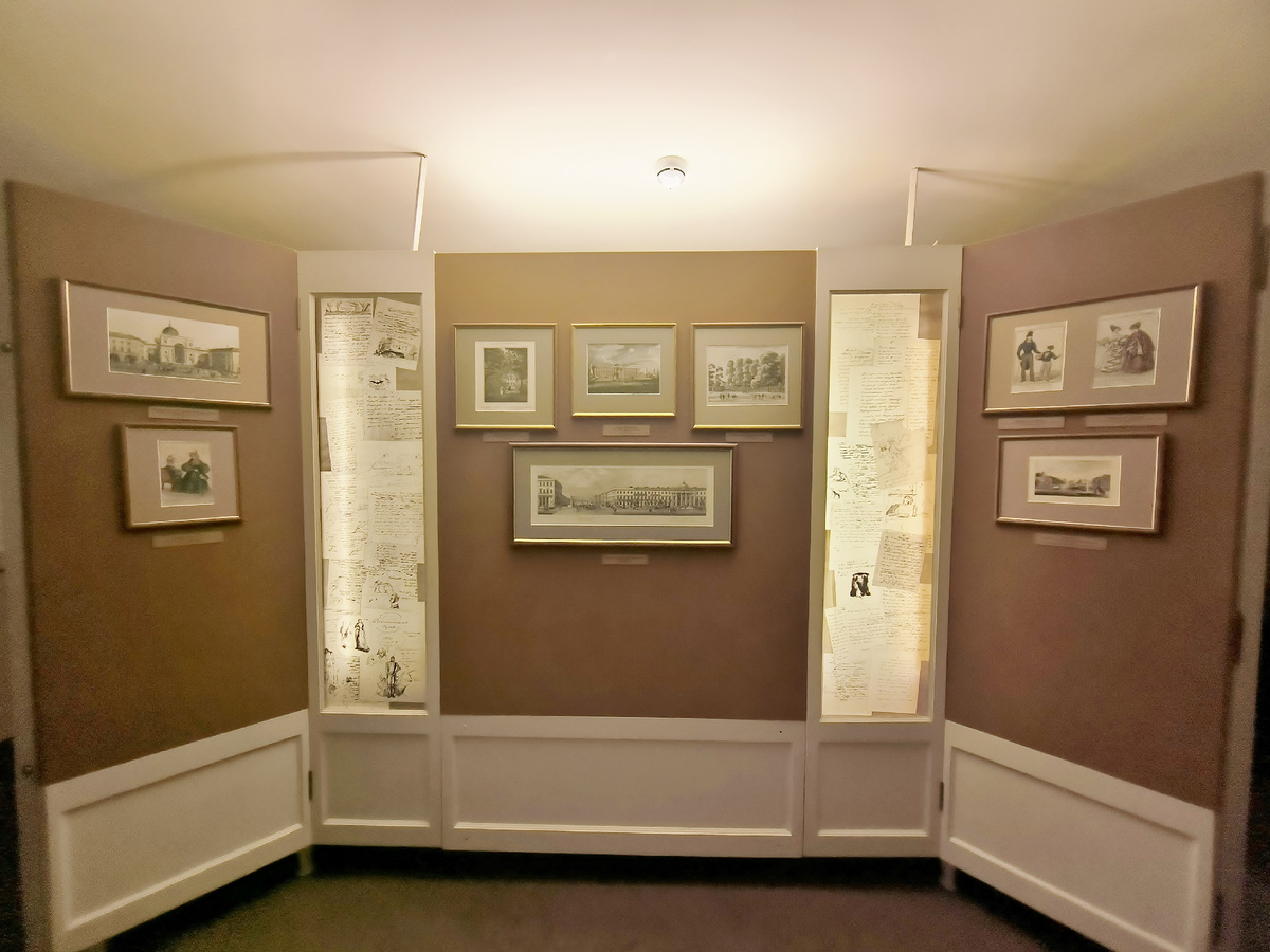 Музейная экскурсия начинается с цокольного этажа, бывших хозяйственных помещений дома. Там во времена поэта располагались кухня и комнаты прислуги. Сегодня здесь размещена вводная экспозиция, рассказывающая об истории старинного дома, о жизни Пушкина