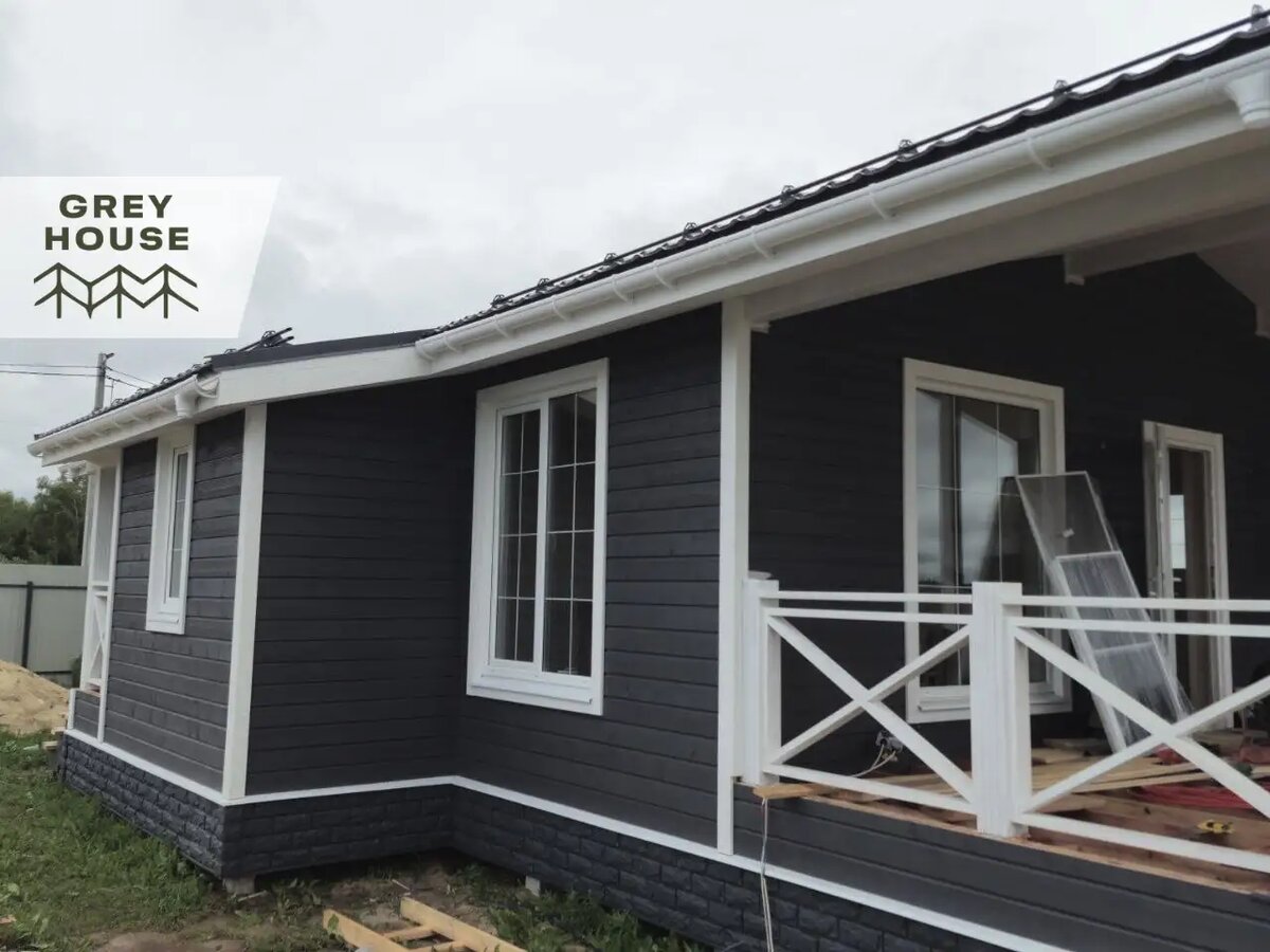 Дом Химос с 3-мя спальнями (фасад из скандинавской доски с заводской покраской)