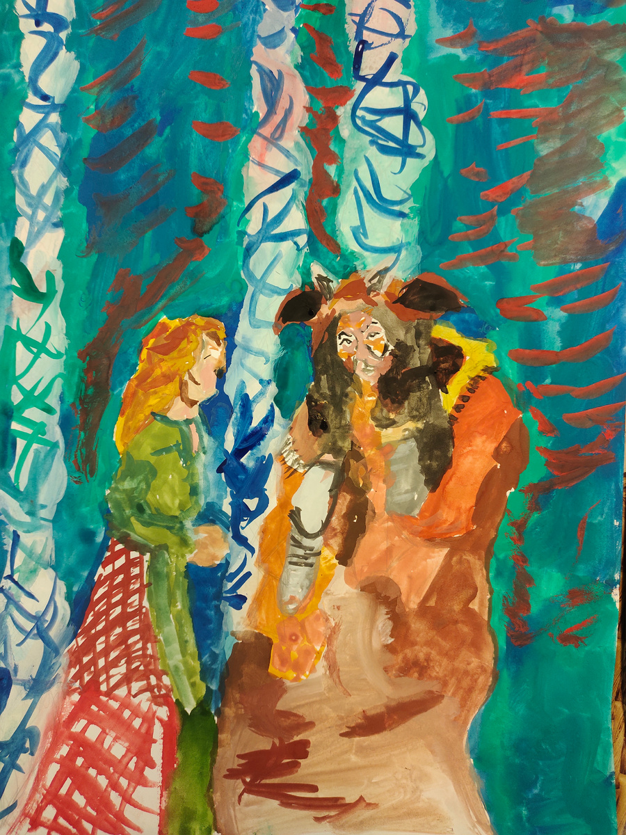 Герда и Тролль. Герои спектакля "Снежная королева".