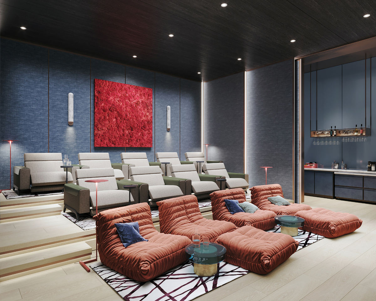 Частный кинозал в жилом квартале HIGH LIFE на Павелецкой в Москве. Фото компании PIONEER
