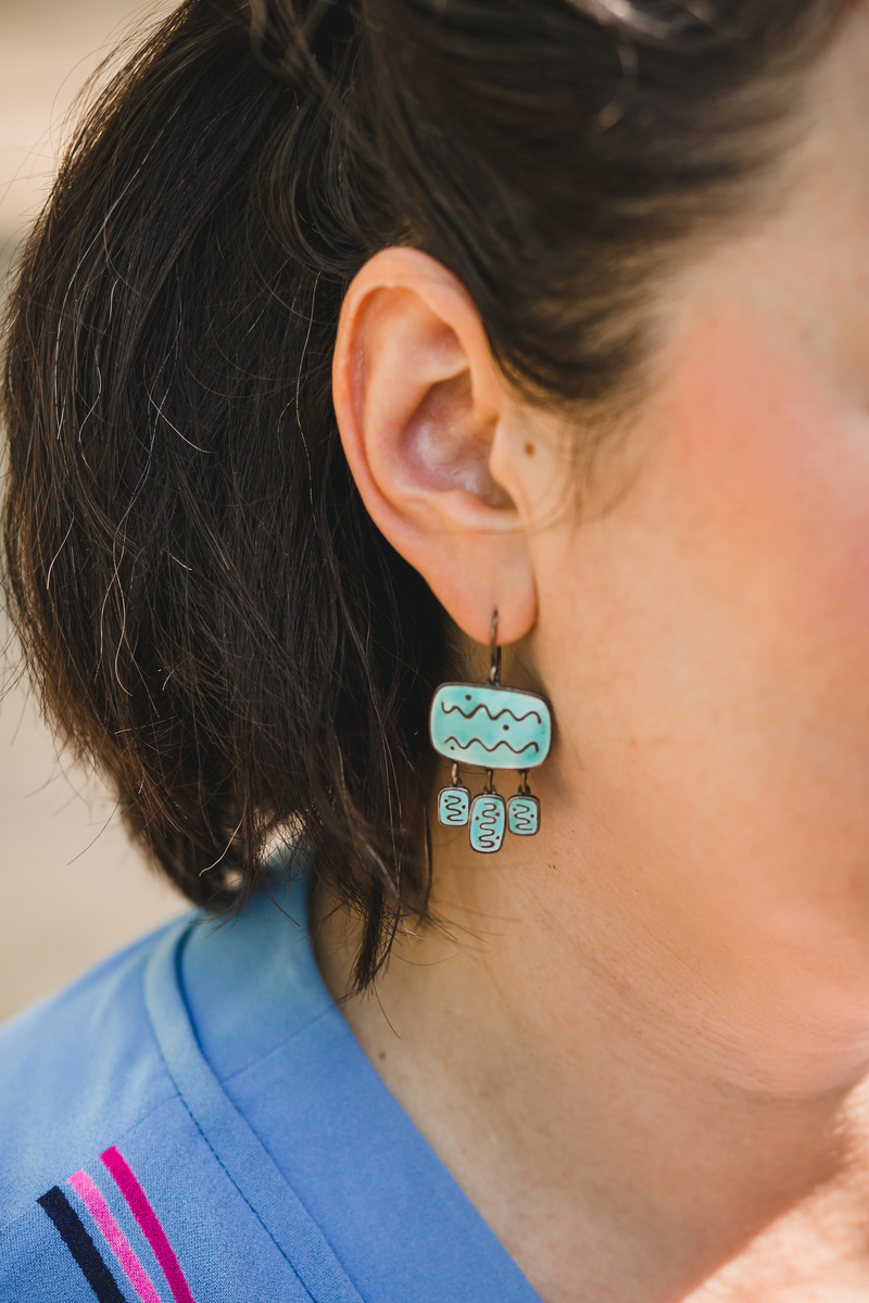 Серьги с эмалью ЛЮМ