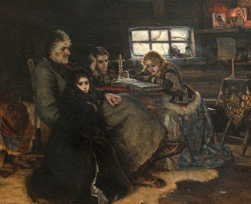 Мария изображена на картине Сурикова «Меншиков в Берёзове» (закутанной в шубу)