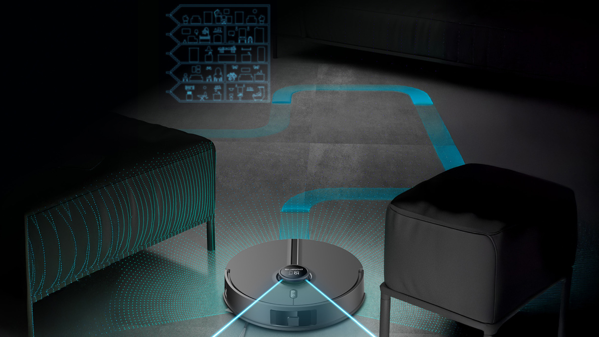 Робот-пылесос Polaris PVCRDC 5006 Wi-Fi IQ Home с лидаром и пыленакопителем.