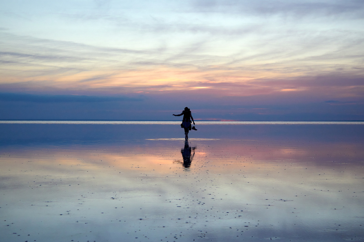 Закат на озере Эльтон