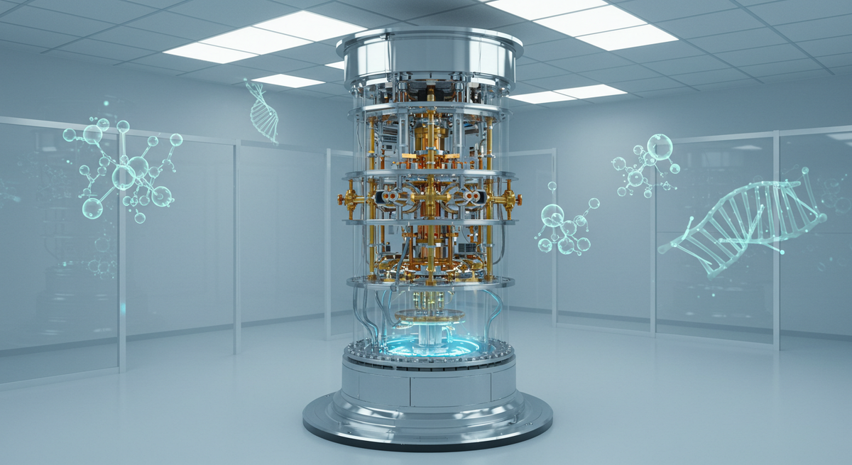 Футуристический квантовый компьютер в лаборатории