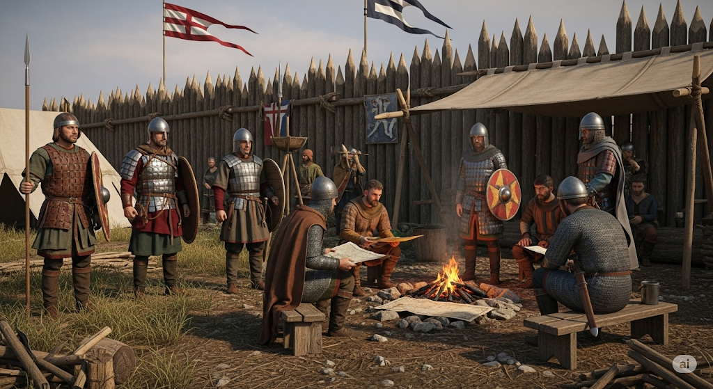 Служба у франков: палатки, дисциплина, и чужая армия.