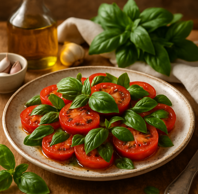Томаты с базиликом — к мясу рецепты от Дарики