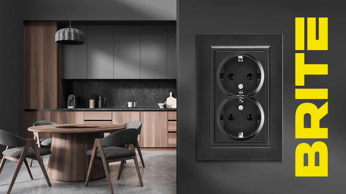 Двойные розетки BRITE — привычный формат и узнаваемый стиль