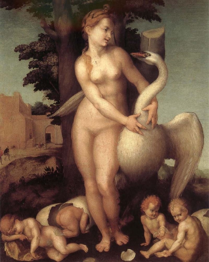 Андреа дель Сарто. «Леда и лебедь», ок. 1490 года. Музей изящных искусств, Брюссель