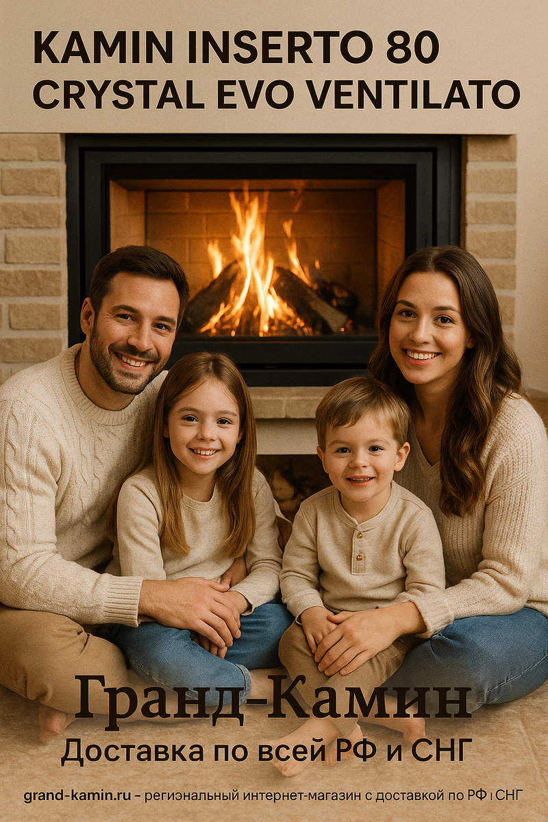    Камин INSERTO 80 CRYSTAL EVO VENTILATO — узнайте, как добавить уют и стиль в ваш дом с высокой эффективностью отопления Kamin