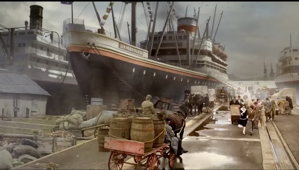 Океанский лайнер, на котором вернулась из Англии в Мельбурн мисс Фрайни Фишер