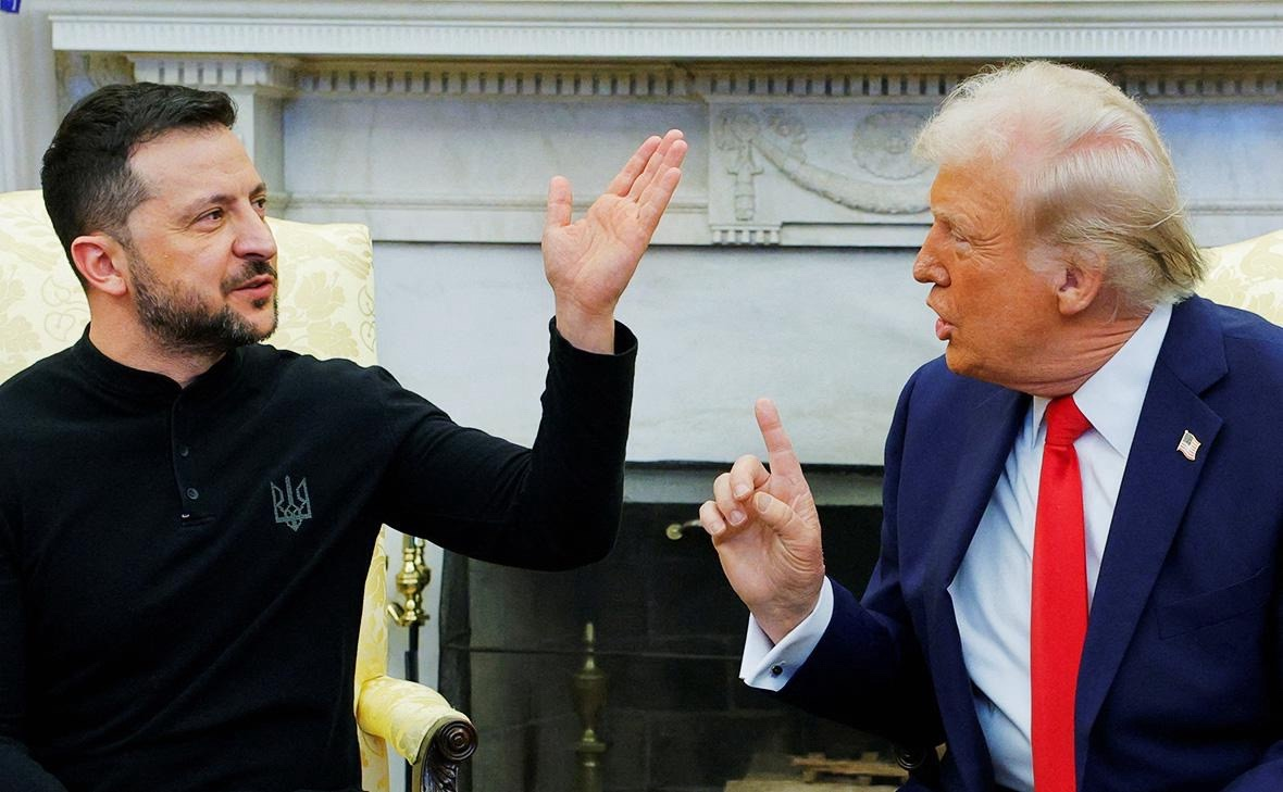 Трамп и Зеленский на переговорах.