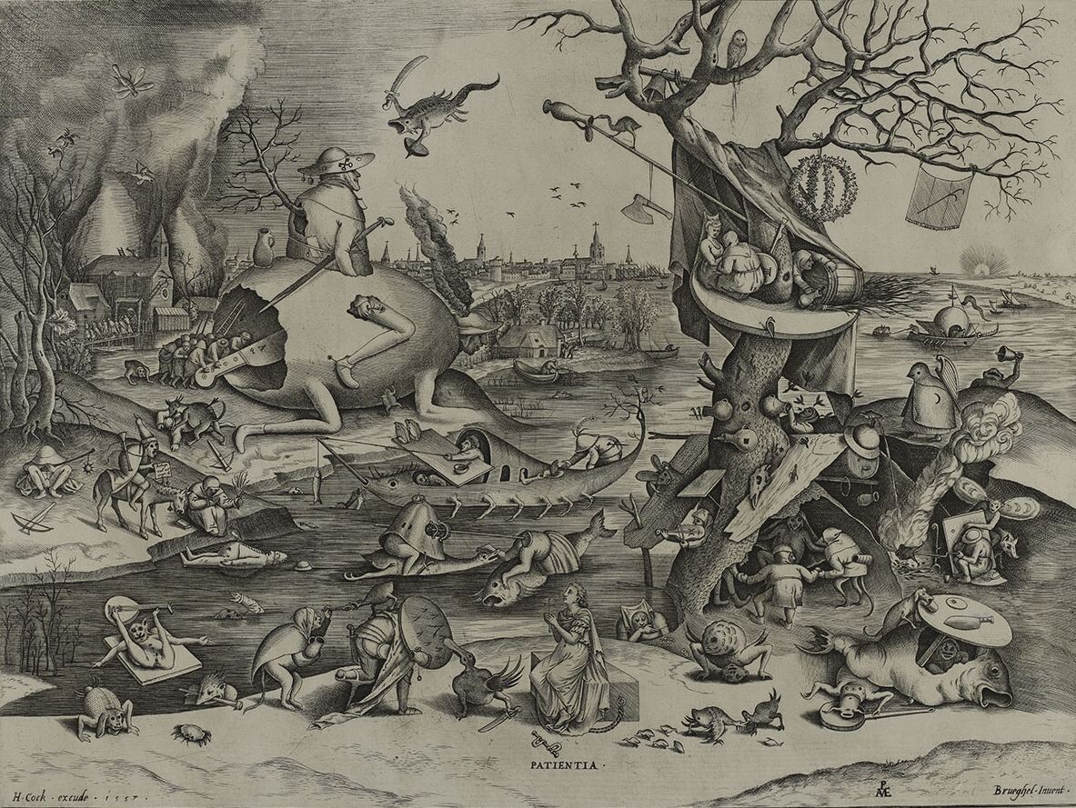 Гравюра «Терпение» из серии «Семь добродетелей», выполненная по рисунку Питера Брейгеля Старшего. ГМИИ им. А.С. Пушкина