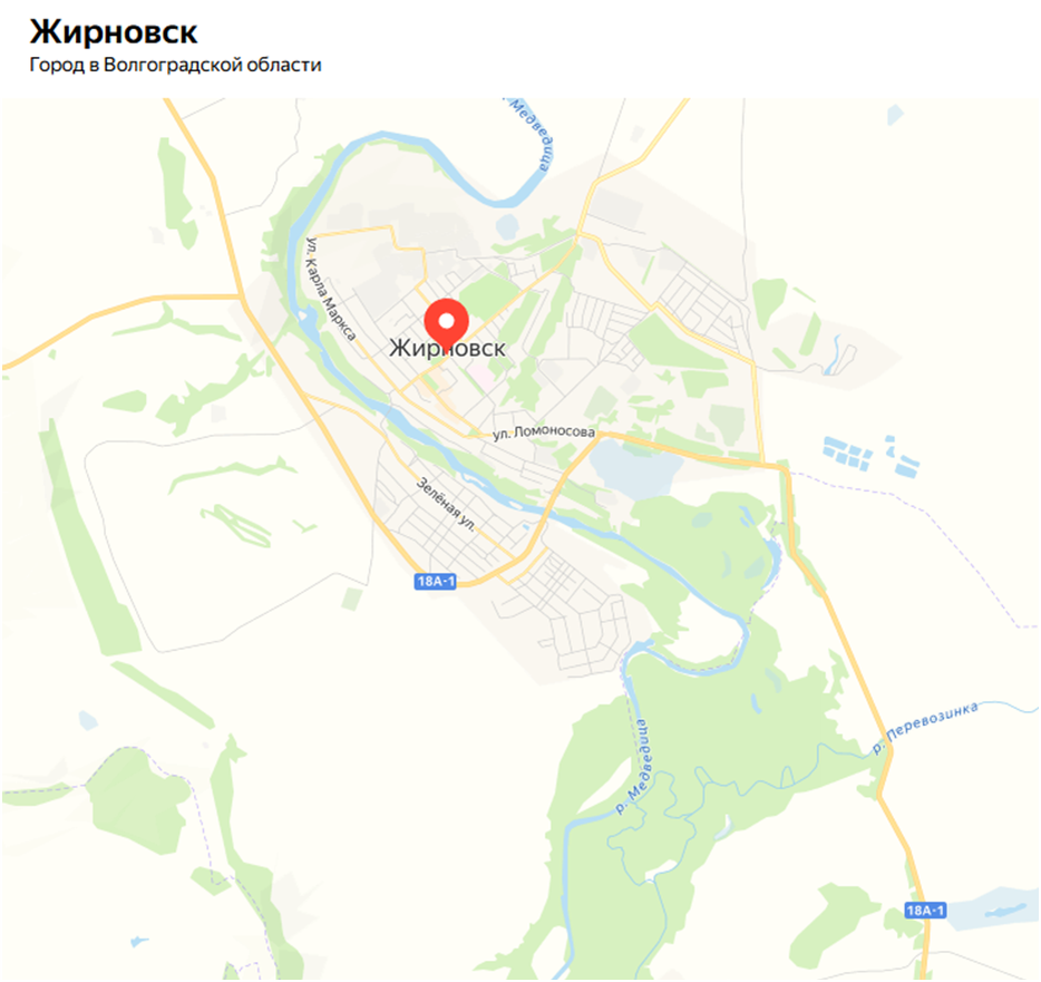 Жирновск на карте.