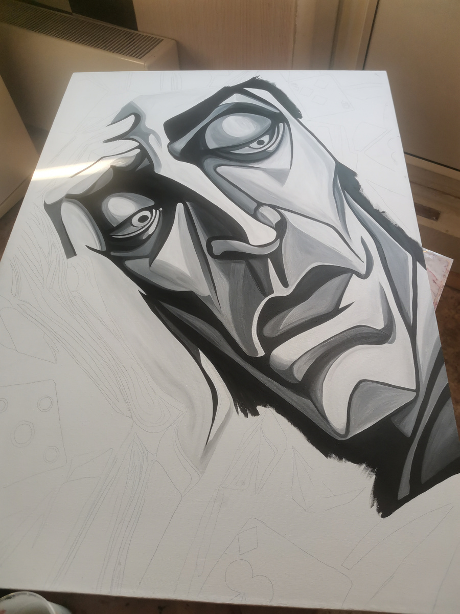 Мари Дагаз. Работа над картиной "Бремя бытия" 