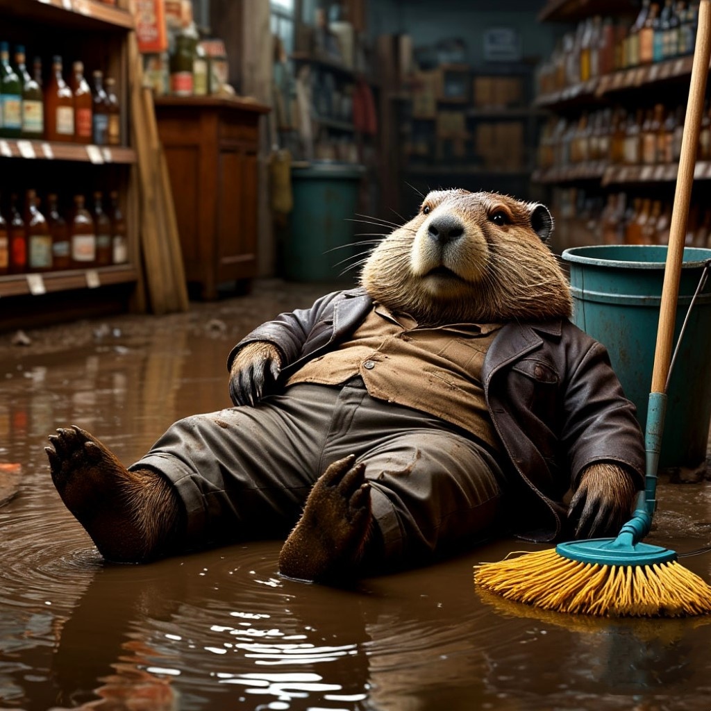 Директор шлепнулся на мокрый пол.