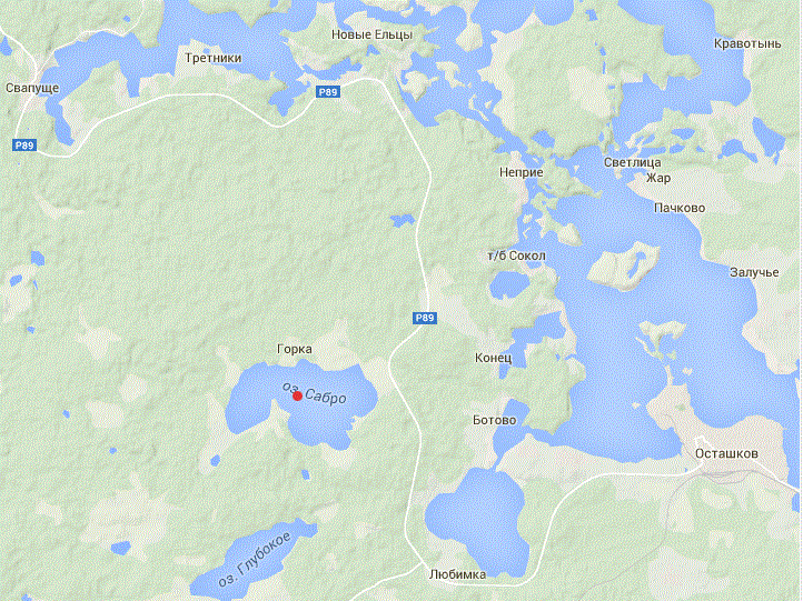 Озеро сабро на карте