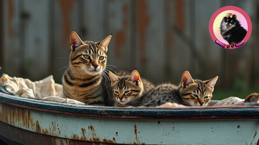 кошка с котятами