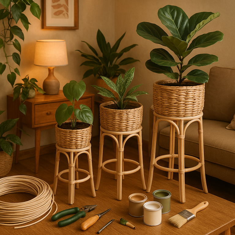    Создайте стильные DIY-подставки для растений из ротанга: простые идеи и пошаговая инструкция для уютного интерьера! Loza