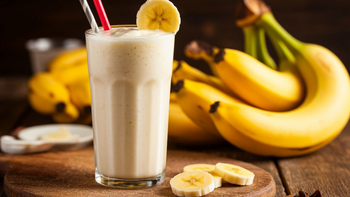 Молочный коктейль с бананом за 5 минут 🍌⚡ – секреты идеального вкуса и воздушной текстуры!