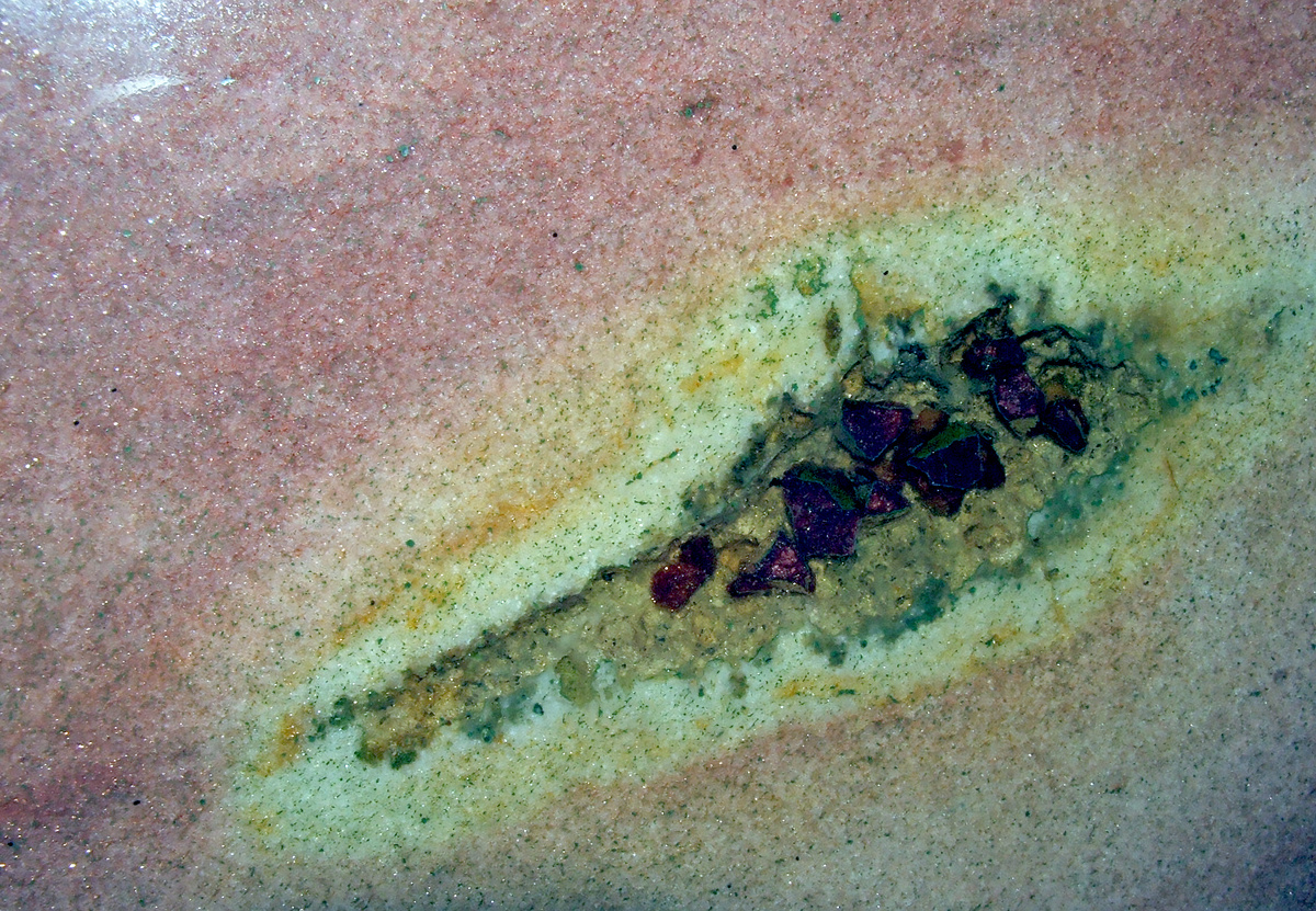 Кварцит (природный авантюрин) из коллекции Ильменского Государственного Заповедника, фото со вспышкой, Ласселанта