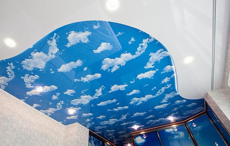 Натяжные потолки облака.
