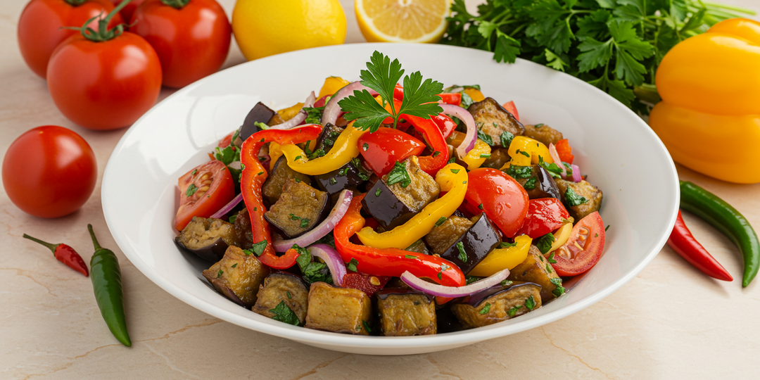 Вкусный и яркий салат с баклажанами: проверенный рецепт для повседневного и праздничного стола.