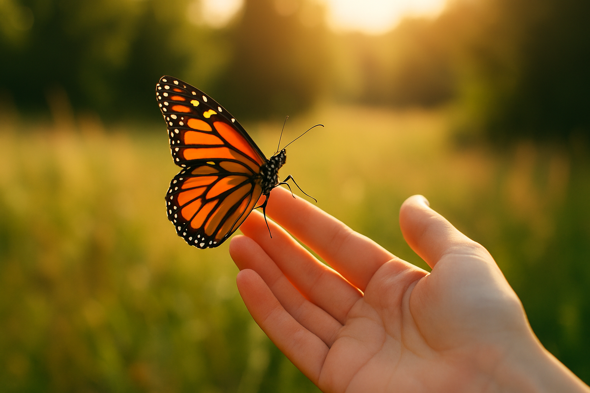 Бабочка, которая когда-то была гусеницей.