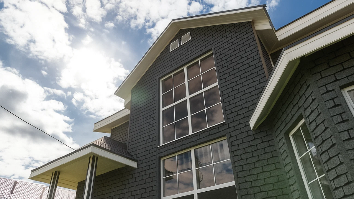 Отделка дома фасадной плиткой HAUBERK