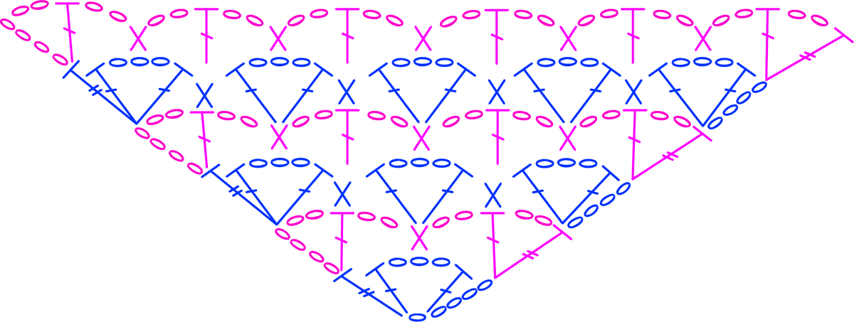 схема вязания банданы, по которой вязала я