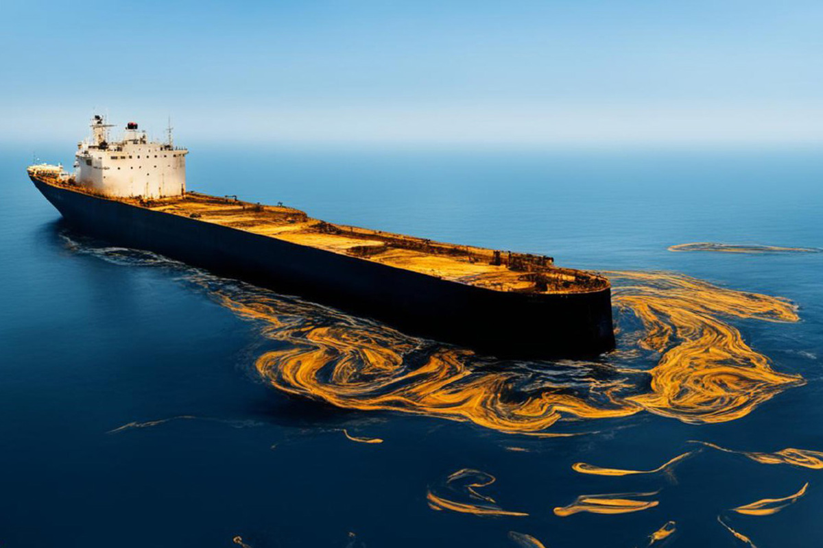 Пермскую компанию, ответственную за разлив нефти в Черном море, требуют признать банкротом.  Фото: Изображение сгенерировано нейросетью Kandinsky 3.0