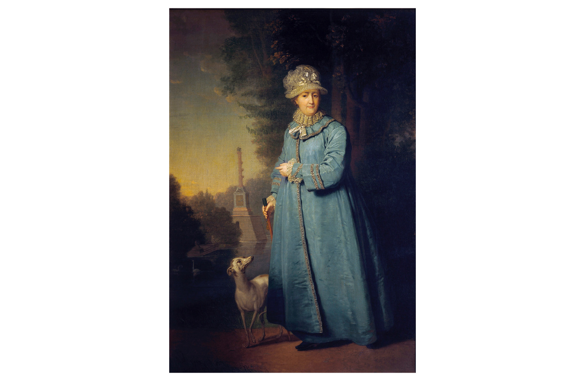 Владимир Боровиковский «Екатерина II на прогулке в Царскосельском парке» (1794)