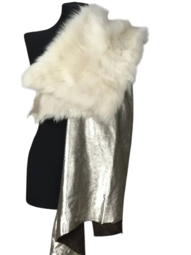 Пошив удлиненного жилета из кожи и меха. Ателье Ирины Берзиной.