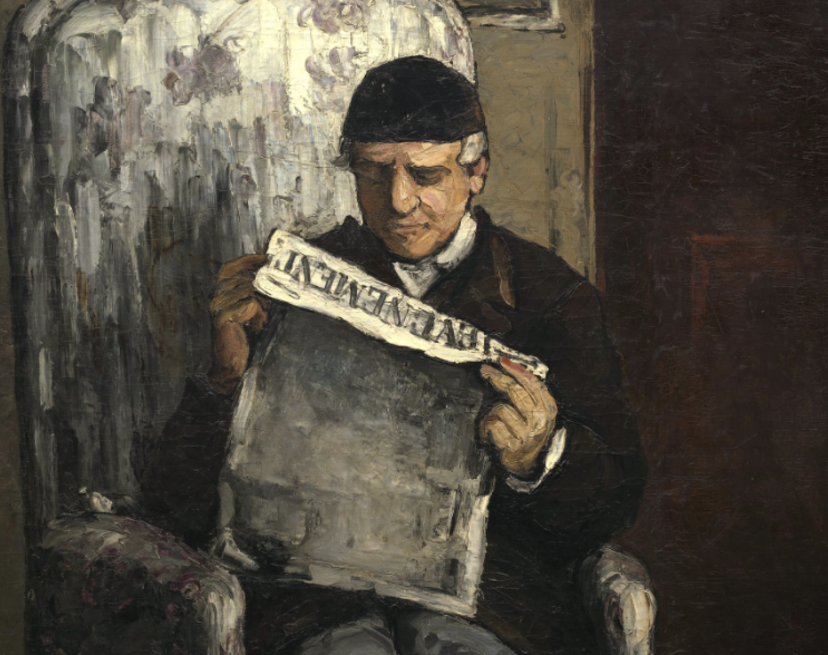 Луи-Огюст Сезанн, отец художника, читающий газету L'Événement. 1866 год. Поль Сезанн.