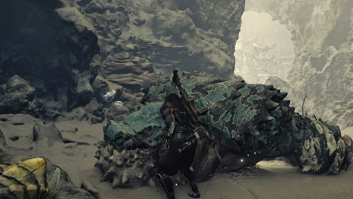 Охотник стоит перед пойманным Чатакаброй.